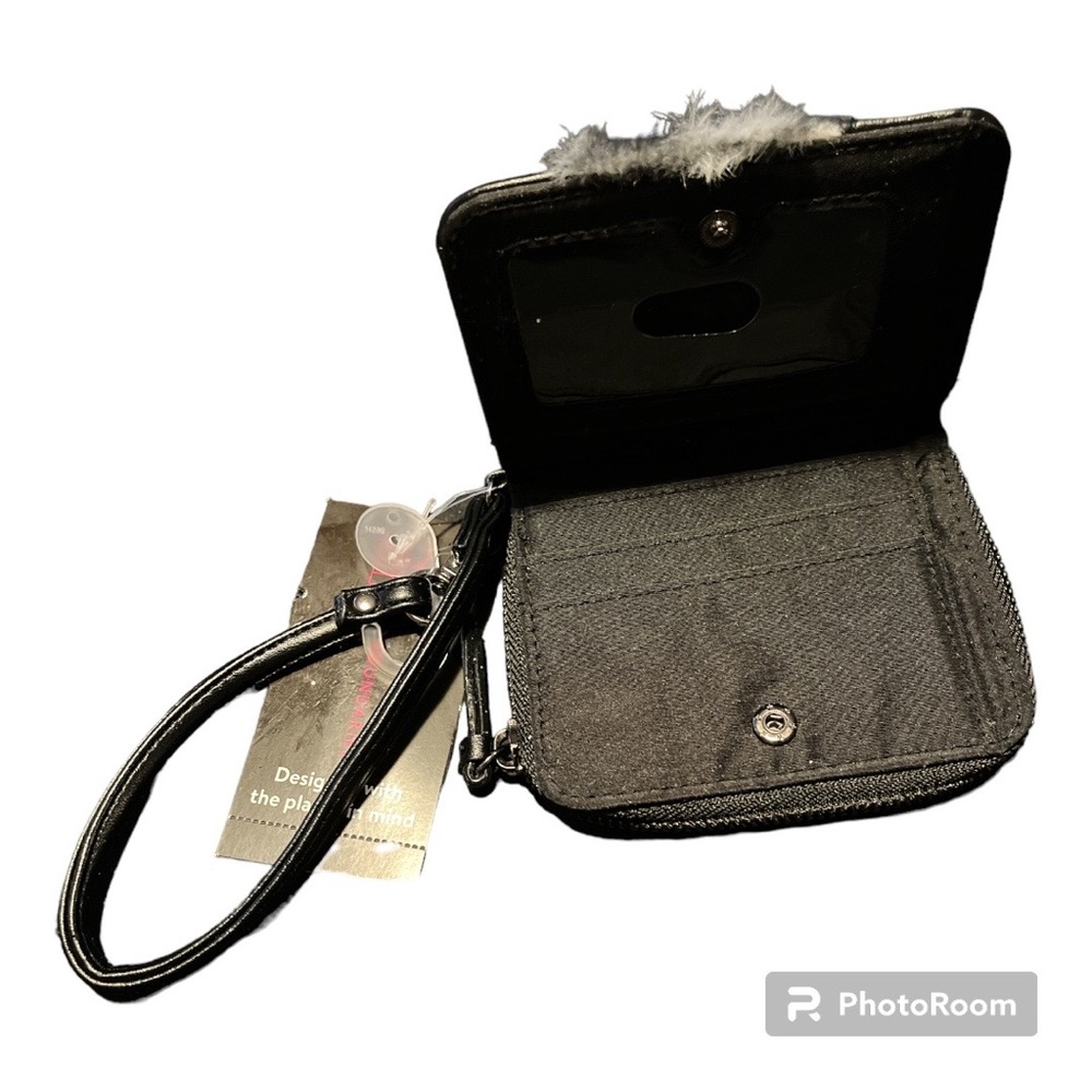 Furry Checkerboard No Bo Wallet - Picture 3 of 7